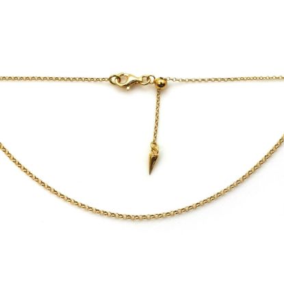 Wholesale Gold Over Sterling Silver Adjustable Finished Chain - 1mm Rolo Chain