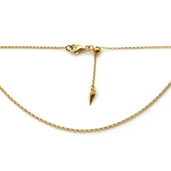 Wholesale Gold Over Sterling Silver Adjustable Finished Chain - 1mm Rolo Chain