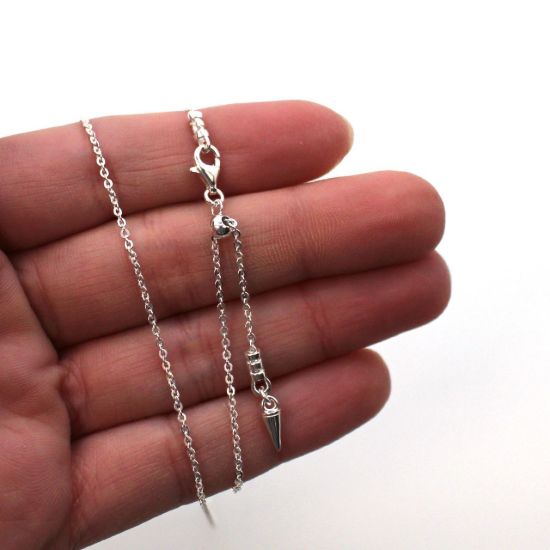 Wholesale 925 Italian Sterling Silver Adjustable Finished Chain - Solid Oval Cable Chain