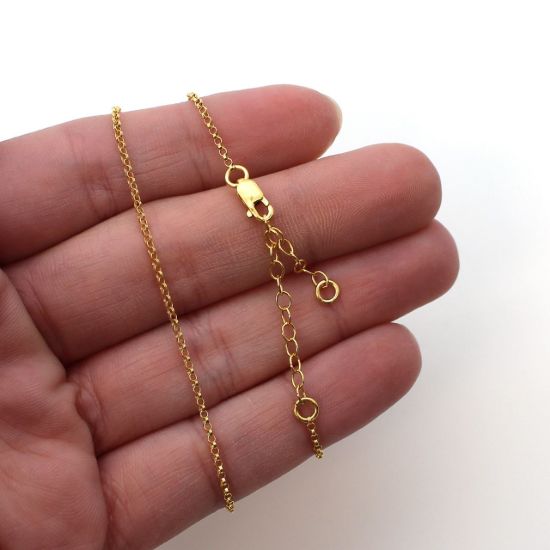 Wholesale 1/20 14K Gold Filled Adjustable Finished Chain - 1mm Rolo Chain