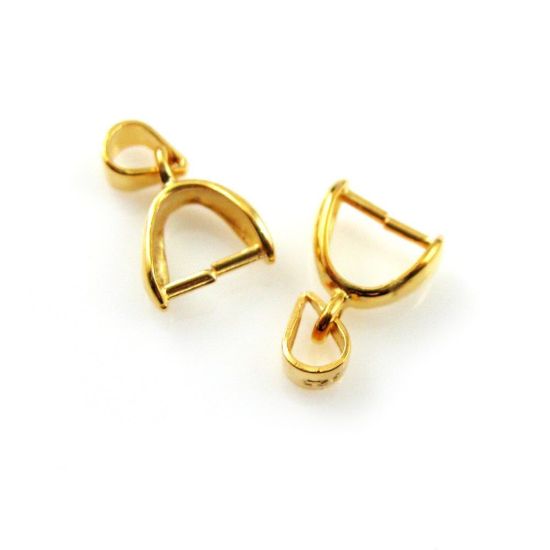 Wholesale Gold plated Sterling Silver Teardrop Pinch Bail Connector, Wholesale Findings