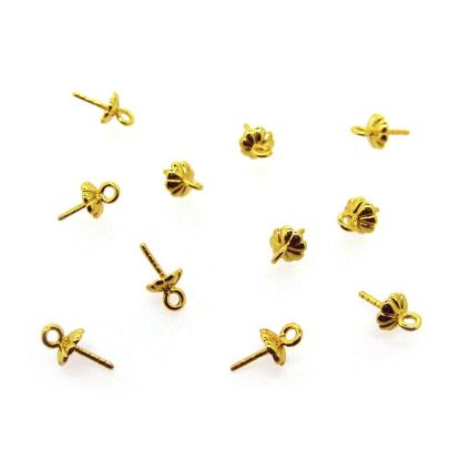 Wholesale Sterling Silver Fancy Peg Bail for Half Drilled Pearls and Beads