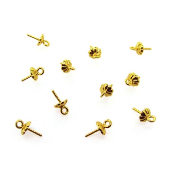 Wholesale Sterling Silver Fancy Peg Bail for Half Drilled Pearls and Beads