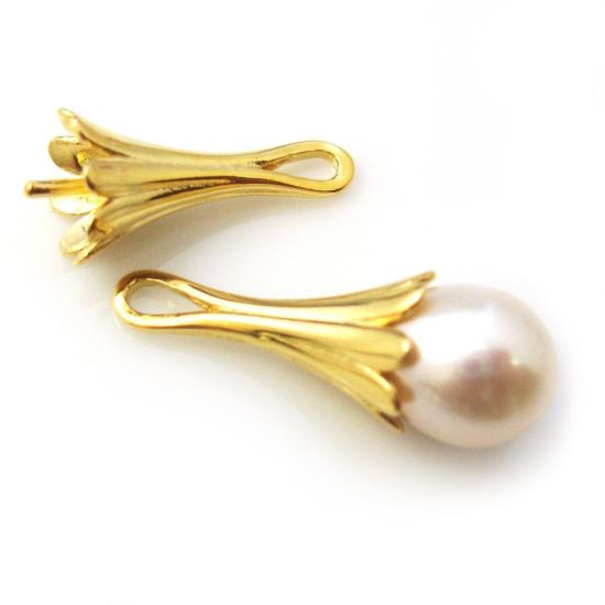 Wholesale Sterling Silver Fancy Bead Cap with Post, Wholesale Findings