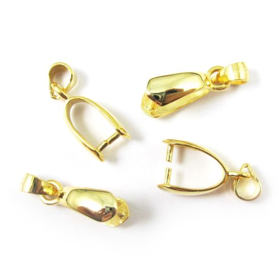 Wholesale Gold plated Sterling Silver Large Teardrop Pinch Bail Connector, Wholesale Findings