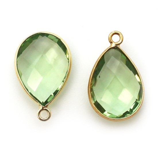 Wholesale Gold plated Sterling Silver Teardrop Bezel Gold Rutilated QuartzGemstone Pendant, Wholesale Gemstone Pendants for Jewelry Making