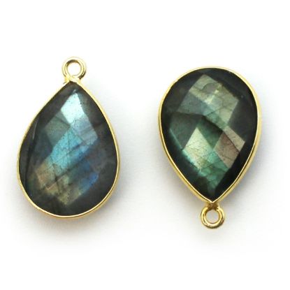 Wholesale Gold plated Sterling Silver Teardrop Bezel Labradorite Gemstone Pendant, Wholesale Gemstone Pendants for Jewelry Making