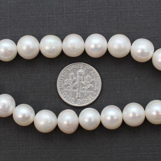 Wholesale White Freshwater Pearl Off Round 8.5-9.5mm Beads (1 strand)