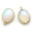 Wholesale Gold plated Sterling Silver Oval Bezel Opalite Quartz Gemstone Pendant, Wholesale Gemstone Pendants for Jewelry Making
