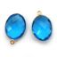 Wholesale 18K Gold Over Sterling Silver Bezel Gemstone Pendant - 14x18mm Faceted Oval - Blue Quartz