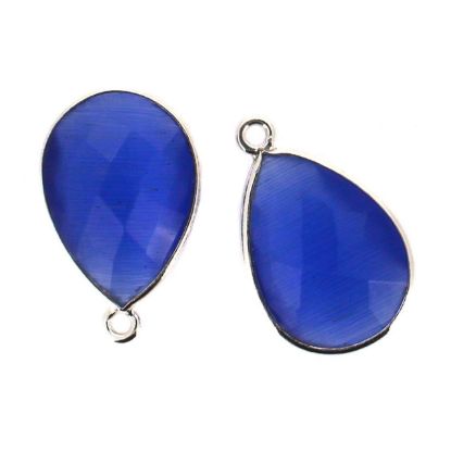 Wholesale Sterling Silver Teardrop Bezel Green Monalisa Gemstone Pendant, Wholesale Gemstone Pendants for Jewelry Making