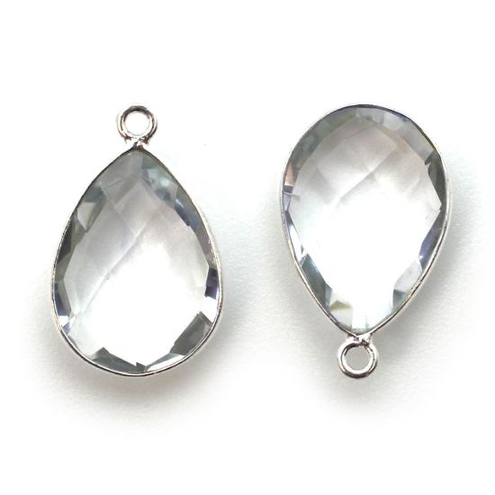 Wholesale Sterling Silver Teardrop Bezel Crystal Quartz Gemstone Pendant, Wholesale Gemstone Pendants for Jewelry Making