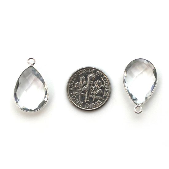 Wholesale Sterling Silver Teardrop Bezel Crystal Quartz Gemstone Pendant, Wholesale Gemstone Pendants for Jewelry Making