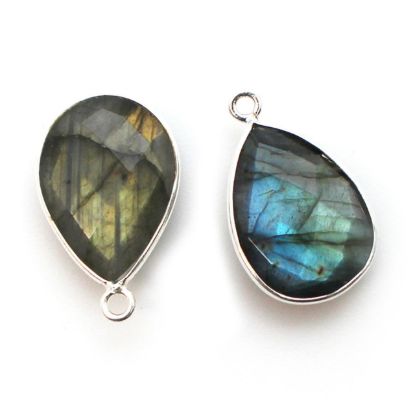 Wholesale Sterling Silver Teardrop Bezel Labradorite Gemstone Pendant, Wholesale Gemstone Pendants for Jewelry Making