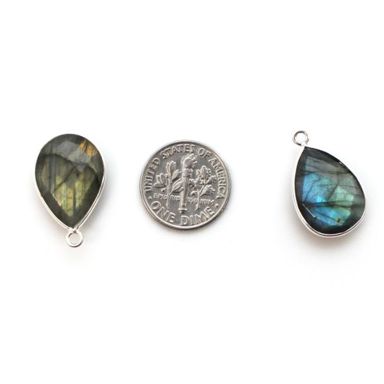 Wholesale Sterling Silver Teardrop Bezel Labradorite Gemstone Pendant, Wholesale Gemstone Pendants for Jewelry Making