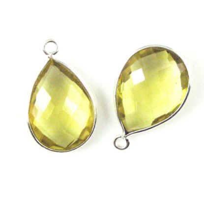 Wholesale Sterling Silver Teardrop Bezel Lemon Quartz Gemstone Pendant, Wholesale Gemstone Pendants for Jewelry Making