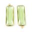 Wholesale Gold plated Sterling Silver Rectangle Bezel Green Amethyst Quartz Gemstone Pendant, Wholesale Gemstone Pendants for Jewelry Making