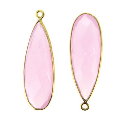 Wholesale Gold plated Sterling Silver Elongated Teardrop Bezel Citrine Quartz Gemstone Pendant, Wholesale Gemstone Pendants for Jewelry Making