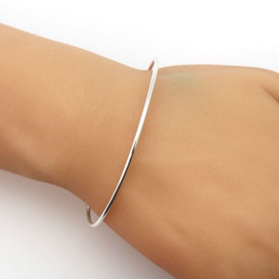 Wholesale Sterling Silver Adjustable Wire Bangle Bracelet for Charms - 7"-8.5"