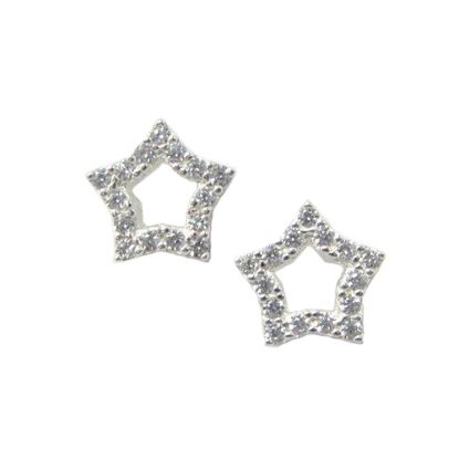 Wholesale Sterling Silver CZ Stone Pvae Star Studs for Jewelry Making, Wholesale Earwire and Findings