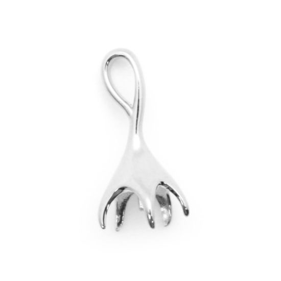 Wholesale 925 Sterling Silver Melting Metal Bead Cap Bail with Post - 17mm (1 pc)