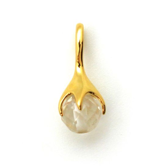 Wholesale Gold Over 925 Sterling Silver Melting Metal Bead Cap Bail with Post - 17mm (1 pc)