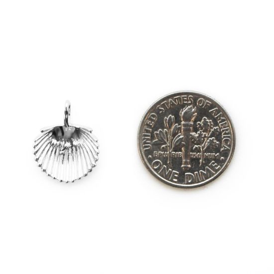 Wholesale 925 Sterling Silver Clam Shell Pearl Cup Bail for Half-Drilled Pearls (1 pc)