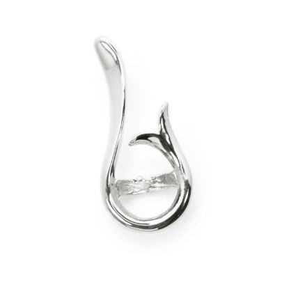 Wholesale 925 Sterling Silver Trumpet Flower Pearl Cup Bail for Half-Drilled Pearls (1 pc)