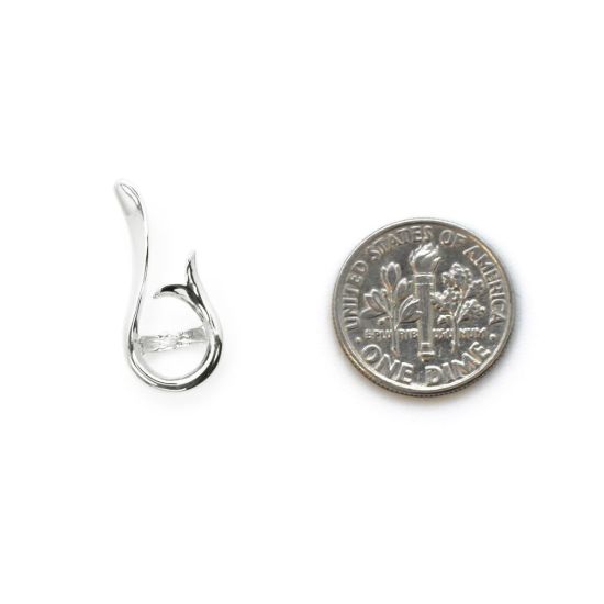 Wholesale 925 Sterling Silver Trumpet Flower Pearl Cup Bail for Half-Drilled Pearls (1 pc)