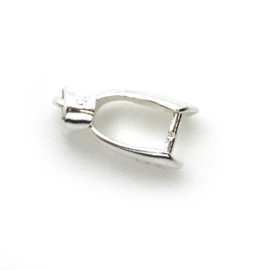 Wholesale 925 Sterling Silver Long Teardrop Pinch Bail Connector - 17.5mm (1 pc)