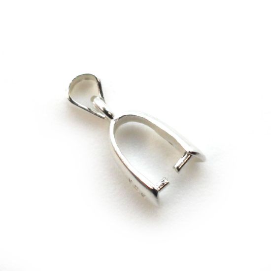 Wholesale 925 Sterling Silver Long Teardrop Pinch Bail Connector - 17.5mm (1 pc)