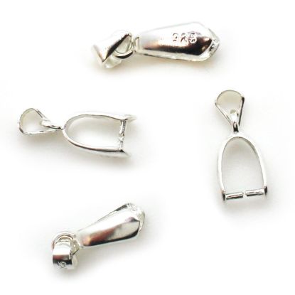 Wholesale 925 Sterling Silver Long Teardrop Pinch Bail Connector - 17.5mm (1 pc)