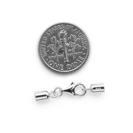 Wholesale Sterling Silver Smooth Tube End Cap and Clasp Set - 3.5mm (1 set)