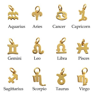 Wholesale Gold plated Sterling Silver Zodiac Horoscope Charms, Charms and Pendants for Jewelry Making, Wholesale Findings