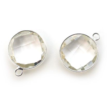 Wholesale Sterling Silver Round Bezel Crystal Quartz Gemstone Pendant, Wholesale Gemstone Pendants for Jewelry Making