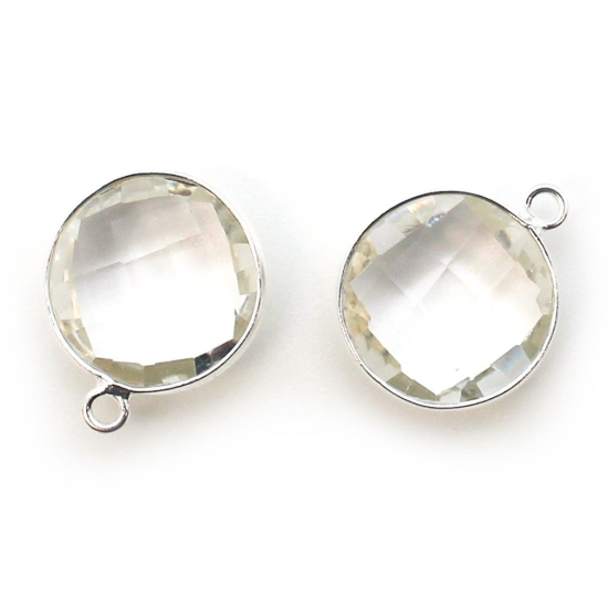 Wholesale Sterling Silver Round Bezel Crystal Quartz Gemstone Pendant, Wholesale Gemstone Pendants for Jewelry Making