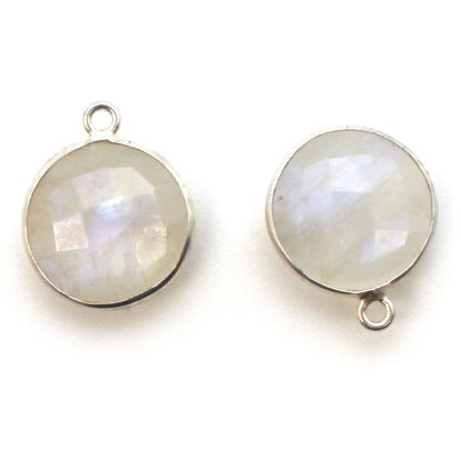 Wholesale Sterling Silver Round Bezel Moonstone Gemstone Pendant, Wholesale Gemstone Pendants for Jewelry Making