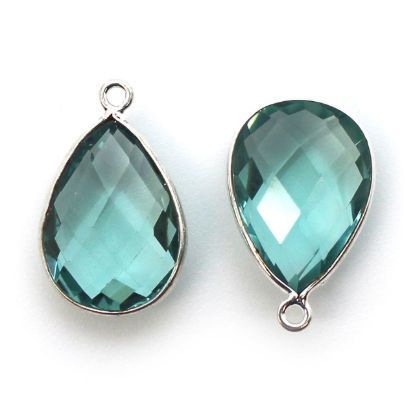 Wholesale Sterling Silver Teardrop Bezel Aqua Quartz Gemstone Pendant, Wholesale Gemstone Pendants for Jewelry Making