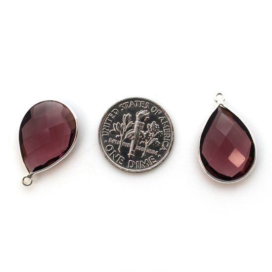 Wholesale Sterling Silver Teardrop Bezel Pink Amethyst Quartz Gemstone Pendant, Wholesale Gemstone Pendants for Jewelry Making