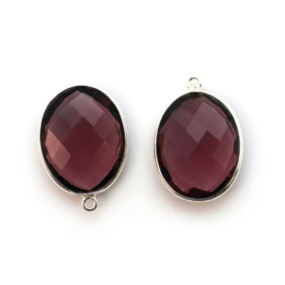 Wholesale Sterling Silver Oval Bezel Pink Amethyst Quartz Gemstone Pendant, Wholesale Gemstone Pendants for Jewelry Making
