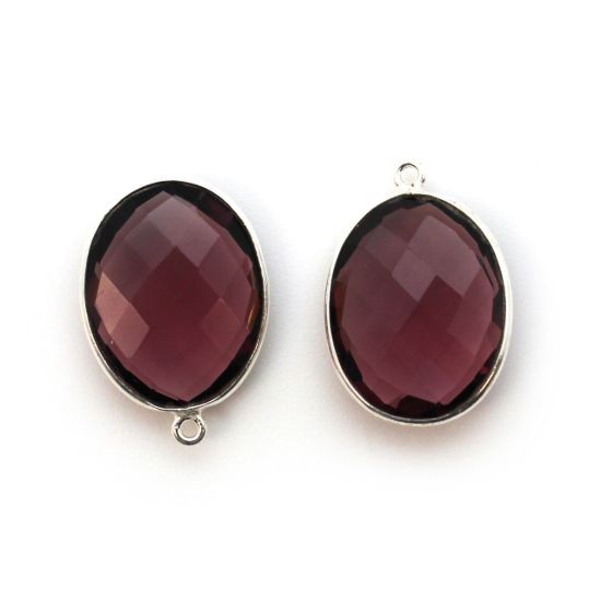 Wholesale Sterling Silver Oval Bezel Pink Amethyst Quartz Gemstone Pendant, Wholesale Gemstone Pendants for Jewelry Making