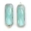 Wholesale Sterling Silver Bezel Charm Pendant - 34x11mm Elongated Rectangle Shape - Aqua Quartz - March Birthstone