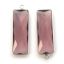 Wholesale Sterling Silver Bezel Charm Pendant - 34x11mm Elongated Rectangle Shape - Pink Amethyst Quartz