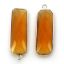 Wholesale Sterling Silver Bezel Charm Pendant - 34x11mm Elongated Rectangle Shape - Citrine Quartz - November Birthstone
