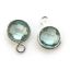 Wholesale Sterling Silver Bezel Charm Pendant - 7mm Tiny Circle Shape - Aqua Quartz - March Birthstone