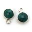 Wholesale Sterling Silver Bezel Charm Pendant - 7mm Tiny Circle Shape - Emerald Dyed - May Birthstone