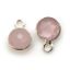 Wholesale Sterling Silver Bezel Charm Pendant - 7mm Tiny Circle Shape - Pink Chalcedony