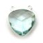 Wholesale Sterling Silver Bezel Gemstone Connector Pendant - 18mm Faceted Large Trillion Shape - Aqua Quartz - March Birthstone