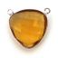 Wholesale Sterling Silver Bezel Gemstone Connector Pendant - 18mm Faceted Large Trillion Shape - Citrine Quartz - November Birthstone