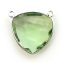 Wholesale Sterling Silver Bezel Gemstone Connector Pendant - 18mm Faceted Large Trillion Shape - Green Amethyst Quartz